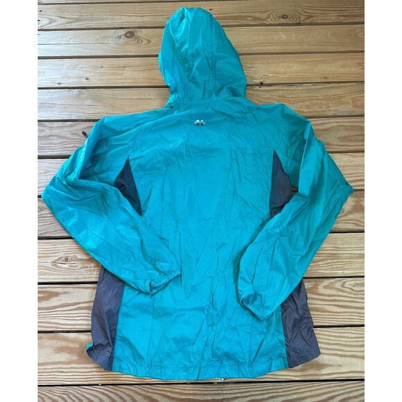 Montbell Hooded Jacket Size Medium Women’s Turquoise Full Zip - Picture 2 of 8